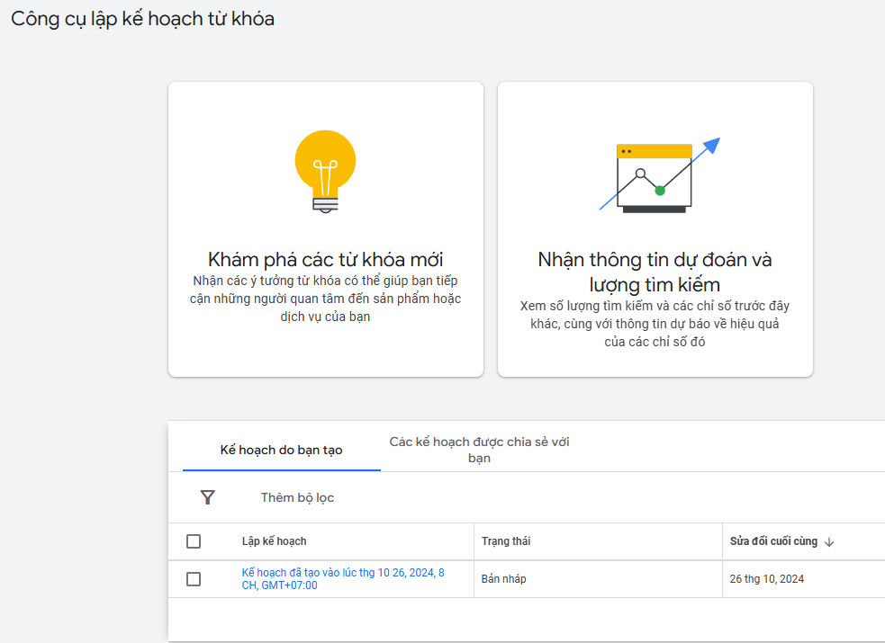 nghiên cứu từ khóa chuẩn SEO bằng Google Keyword Planner