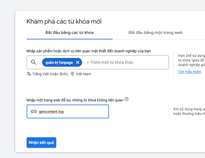 nghiên cứu từ khóa chuẩn SEO bằng Google Keyword Planner