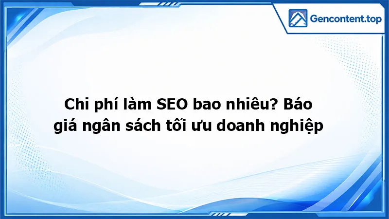 Chi phí làm SEO